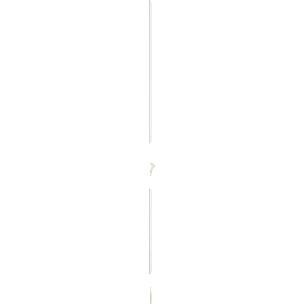 94 1/2"L (Adjustable 108"H to 132"H) Ashford Square Panel Stacked Wall Wainscot Paneling Kit