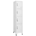 mtlskopl Grey Storage Cabinet 15x15x71 in Steel Locker with 4 Locking Doors Ventilated Office Organizer for Home Garage Bathroom