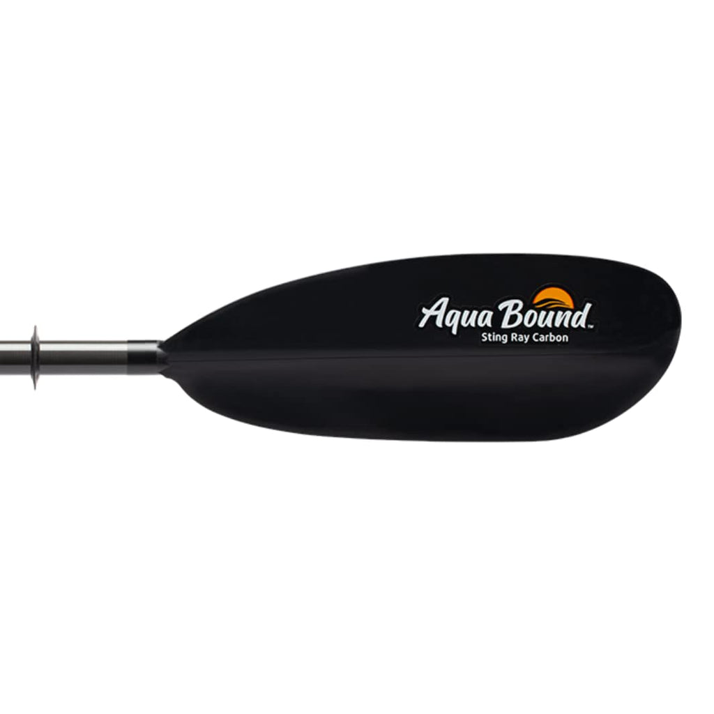 AQUA BOUND Sting Ray Carbon 2-Piece Kayak Paddle with Posi-Lok™ Ferrule, Carbon Shaft, Reinforced Nylon Dihedral Blades for Flatwater Touring and Kayak Fishing (230 cm)