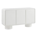 Modway Lumo Modern Sculptural 3 Door Accent Cabinet in White – Rounded Edge Storage Cabinet for Living Room or Entryway – 55 Inch Contemporary Sideboard with Concealed Storage