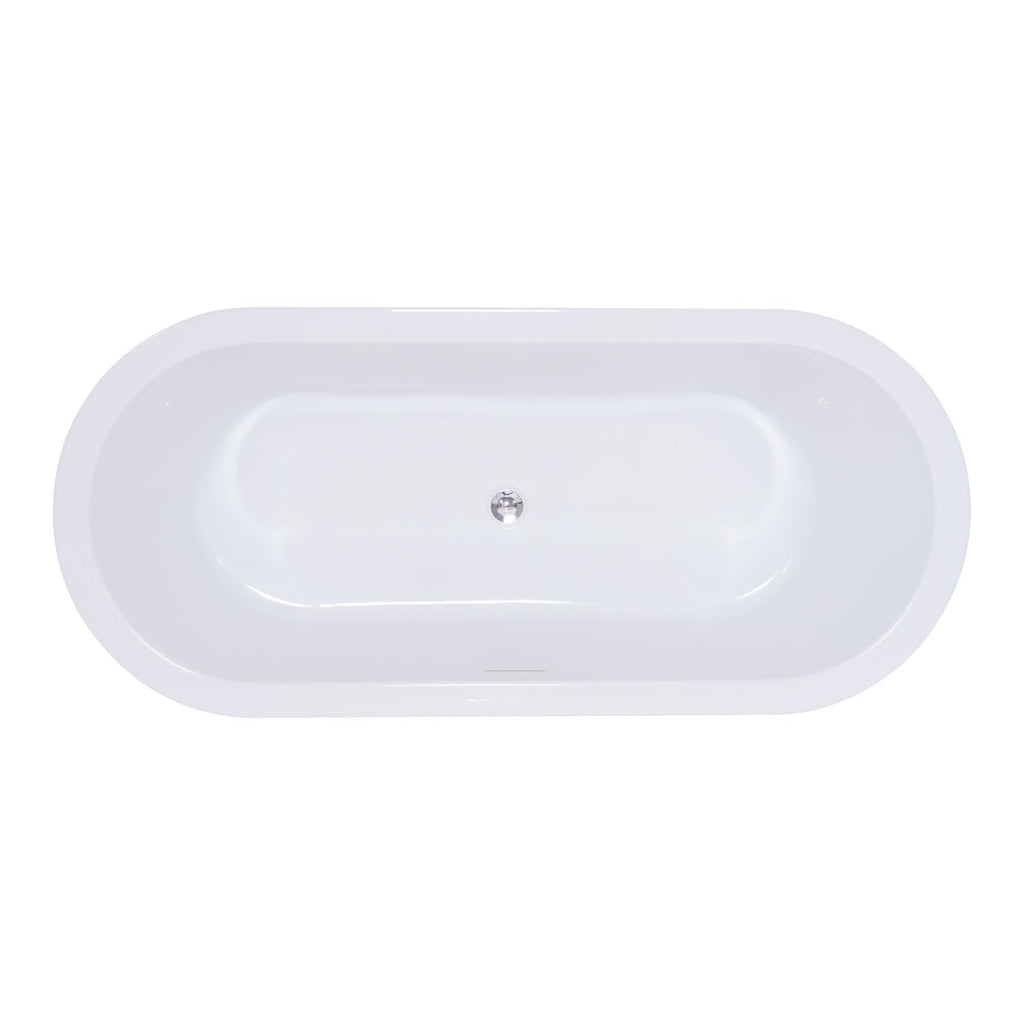 Miseno MNO7132SFSO 71" Free Standing Acrylic Soaking Tub with Center Drain - White