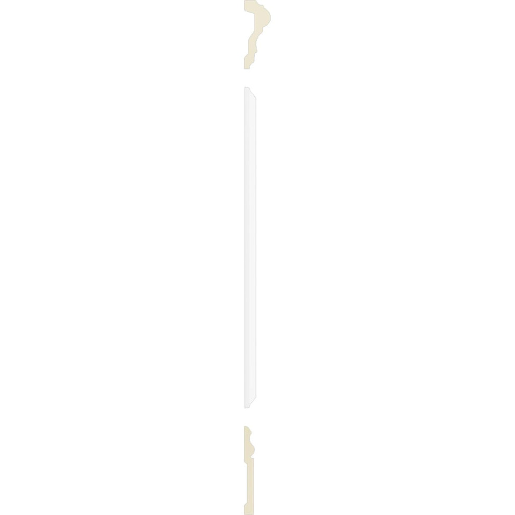 WPKUSQ101P032 94 1/2"L (Adjustable 32"H to 36"H) Ashford Square Panel Traditional Wainscot Paneling Kit