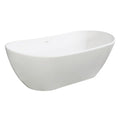 Kingston Brass VRTRS723223 Aqua Eden 72-Inch Solid Surface Resin Free Standing Tub with Drain Kit, 71-7/16" L x 32-5/16" W x 22-13/16" D, Matte White
