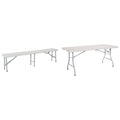 Office Star Resin 6 Foot Folding Bench and 6 Foot Resin Center-Folding Portable Table