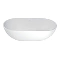 Aqua Eden VRTRS703520 Arcticstone 70-Inch Solid Surface White Stone Freestanding Tub with Drain, Matte White
