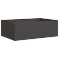 Foknhdi Large Rectangular Outdoor Metal Planter 31.5 x 47.2 x 15.7 in Matte Black for Patio Garden Balcony Durable Modern Raised Box Fits Flowers & Shrubs