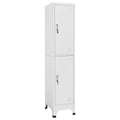MBDRKVGF 2-Door Metal Locker Cabinet, Industrial Storage Organizer for Office, Home, Gym, Changing Room, Grey Steel Vertical Storage Unit, 70.9 Inch Tall