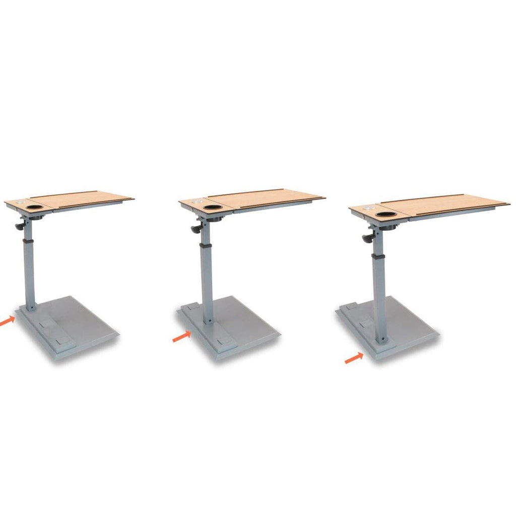 WiseLift Table – 360° Swivel – Up to 45° Tilt – Height Adjustable – Built-in Cup Holder and 3 USB Charging Ports (Wood)