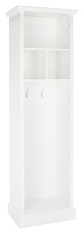 SAFAVIEH Home Collection Layli Farmhouse Antique White 4-Shelf 2-Hook Top Storage Hall Tree (Fully Assembled)