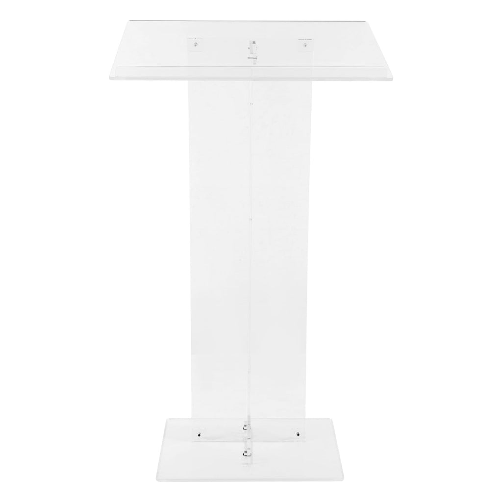 Generic 43.31 Inch Acrylic Clear Stand Up Church Pulpit Transparent Churches Lecterns Presentation Podiums for Classroom/Wedding/Conference/Lecture/Concert