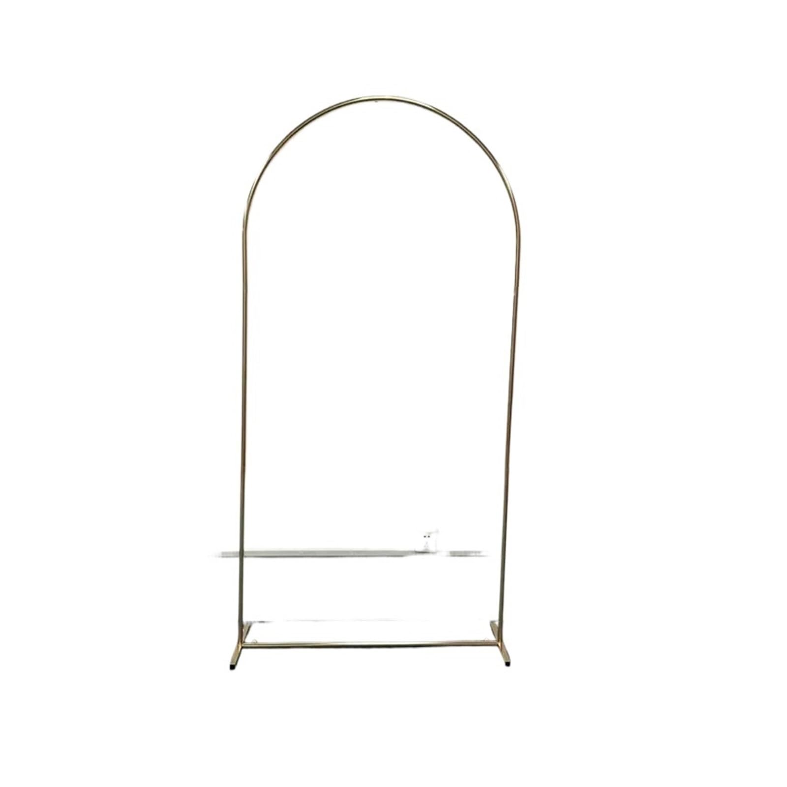 1/3 PCSGold-Plated Shiny Arch Screen Geometric Wedding Arch Frame Party Stage Decoration Backdrop Shelf(W 1M x H 2M 1PCS)
