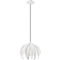 Livex Lighting 41231-60 Acanthus - One Light Mini Pendant, Antique White Finish with Antique White Metal Shade
