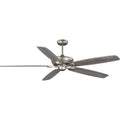 Progress Lighting Kennedale Collection 72-Inch 5-Blade DC Motor Transitional Ceiling Fan Grey Weathered Wood/Silver