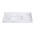 Dornberg 42"x22" Quartz Ocean White Bathroom Vanity Top, with Undermount Middle Sink Vanity Top,with One Sidesplash & One Backsplash,8 Inch Faucet Hole Spread Bathroom Vanity Sink Countertop