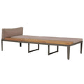 Molumvel Outdoor Sun Lounger with Cushions, Solid Acacia Wood and Steel Frame Garden Chaise Lounge Chair, Adjustable Backrest Patio Daybed, Brown