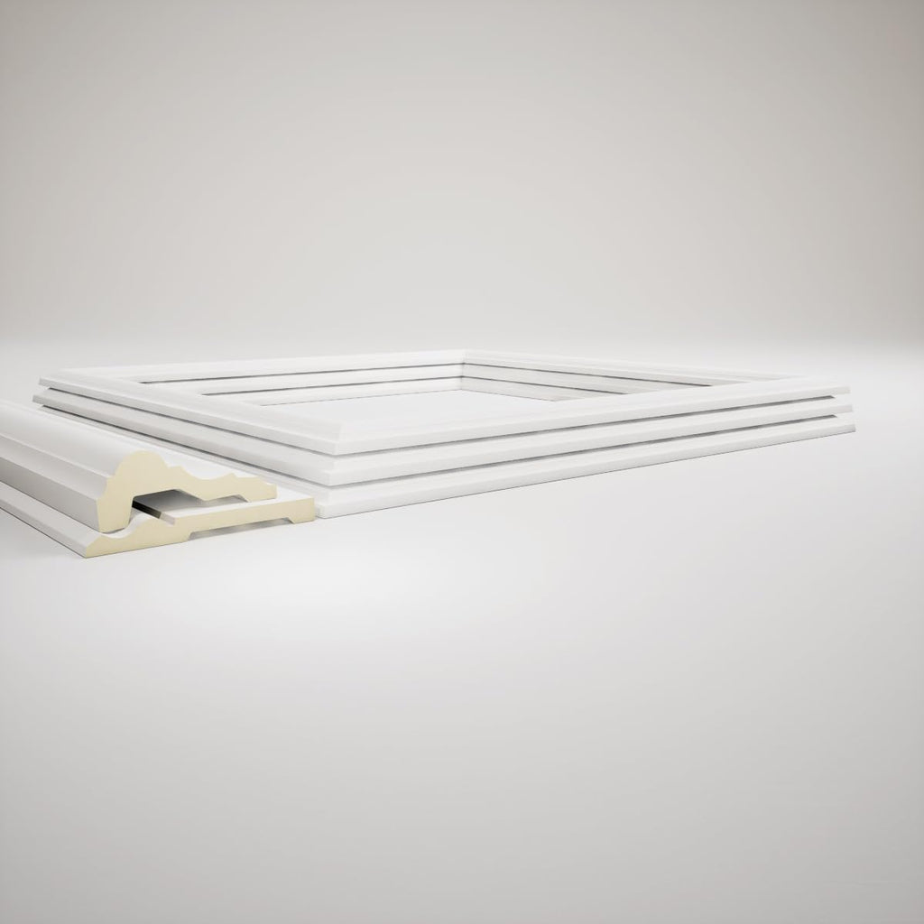 94 1/2"L (Adjustable 36"H to 40"H) Ashford Square Panel Traditional Wainscot Paneling Kit
