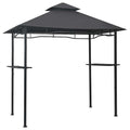 Xhnifbn Large Anthracite BBQ Gazebo Steel Frame Outdoor Patio Canopy Tent 94.5 x 59.1 x 100.4 in Rectangular Matte Grill Shade for Backyard Parties Poolside Gatherings