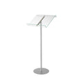 Deflecto Lectern Without Ring Binder Floor Stand – Silver/Clear - Acrylic Sign Holder - Base Stand for Speech - Music Stands