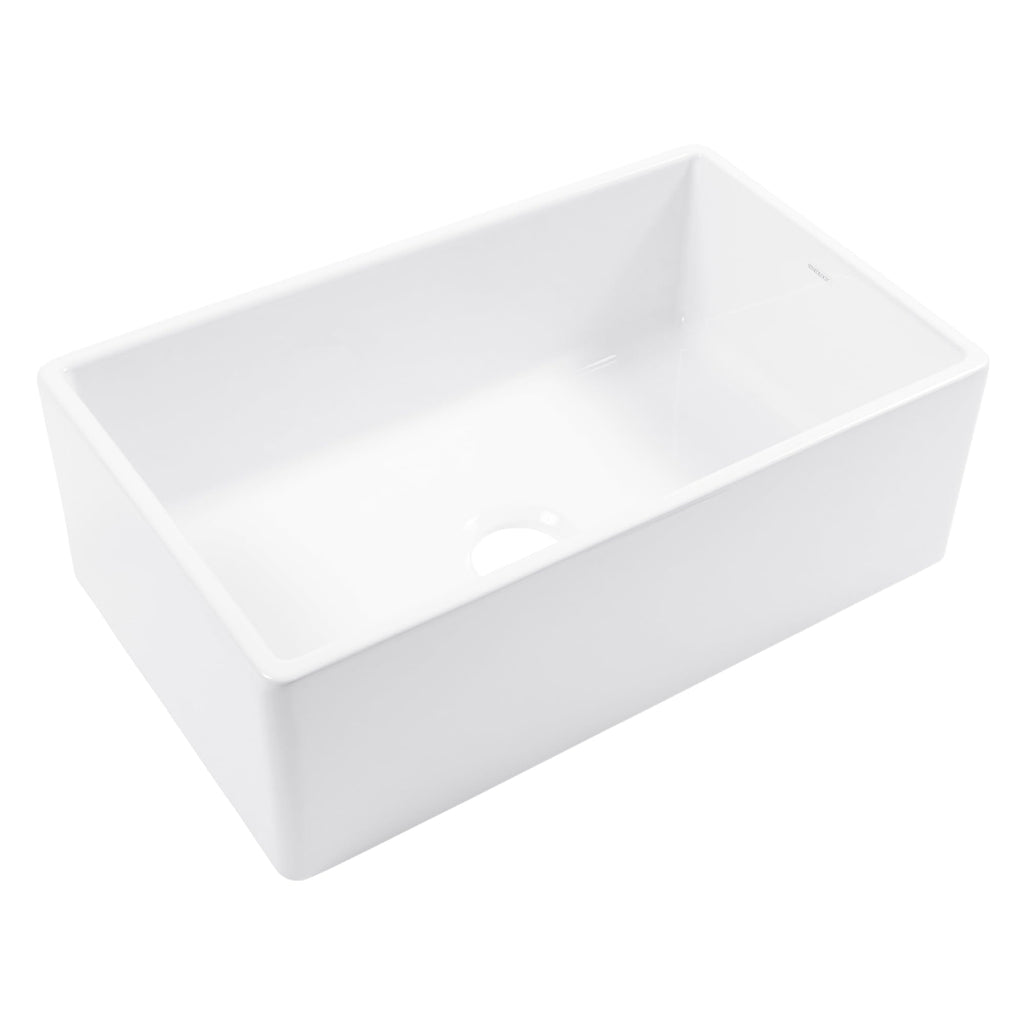 Sinkology Austen 30 Inch Farmhouse Sink Matte Black Fireclay Apron Front Single Bowl – Deep Basin, Undermount, Fits 33 Inch Cabinet