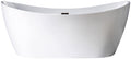 WOODBRIDGE 71" Acrylic Freestanding Bathtub Contemporary Soaking Tub, White Acrylic (Oil Rubbed Bronze Drain/Overflow),B0017 ORB Drain &O