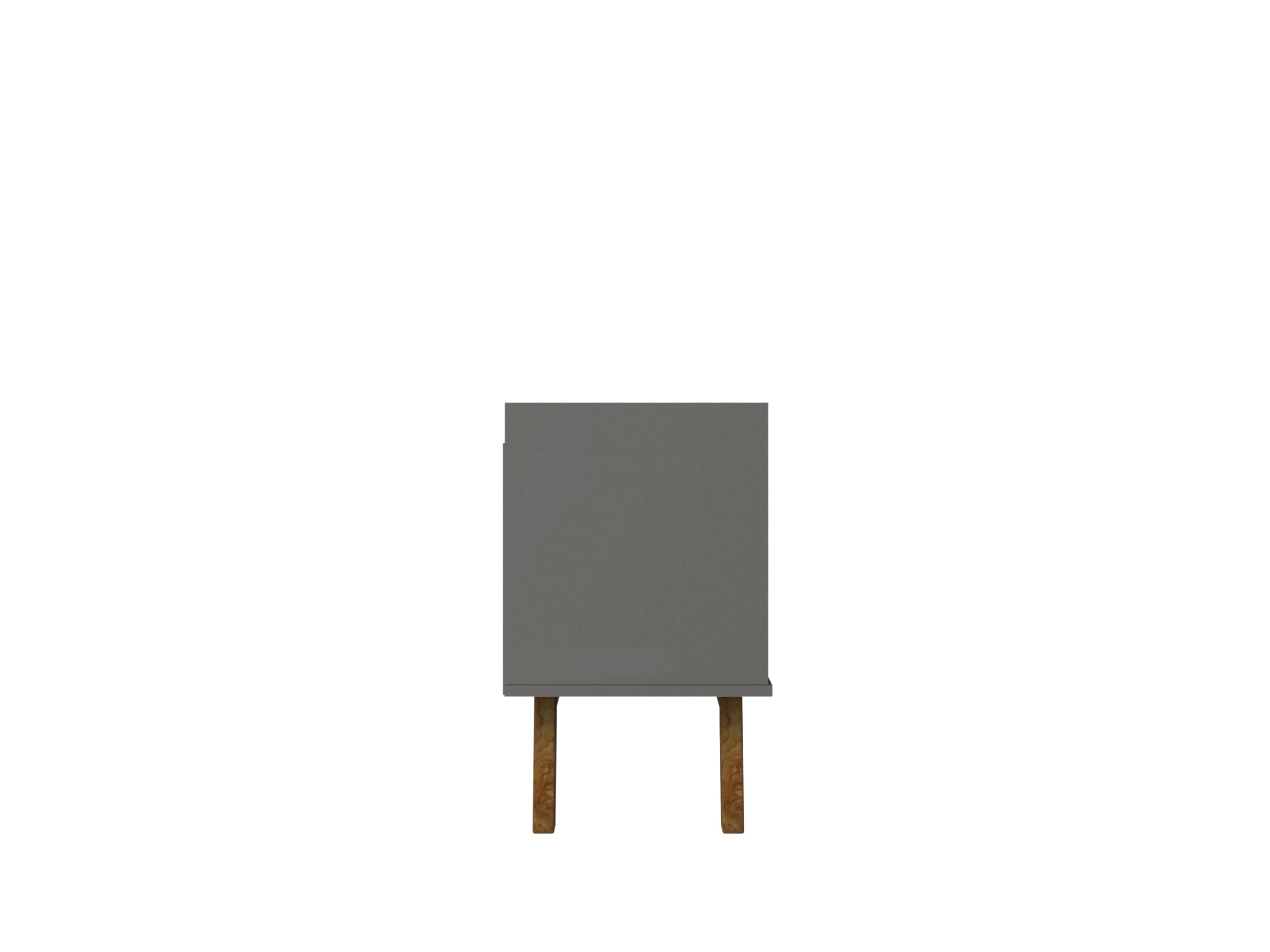 Manhattan Comfort Marcus Mid Century Modern 65 Inch TV Stand with Solid Wood Legs, Cable Management, 5 Shelves and Soft Close Doors, Entertainment Center and Media Console for Living Room, Grey