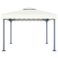 Xhnifbn Cream Aluminum Outdoor Gazebo 118 x 118 Inch, UV-Resistant Canopy Tent, Square Freestanding Shelter with Modern Design for Backyard, Patio, Garden & Deck