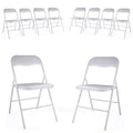 thegreatshopman 10-Pack Commercial Folding Plastic Chair for Home Office Wedding Party Outdoor Indoor, 300LBS Capacity, White