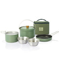 It likes Bellrock Premium Quality Stainless Steel Camping Cookware Set - 9 Piece Deluxe Family Cookset Green