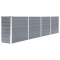 Foknhdi Raised Garden Bed 126"x15.7"x30.3" Grey Galvanized Steel Large Outdoor Planter Box for Patio Lawn Balcony Durable Rust Resistant Flower or Vegetable Planter