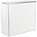 Flash Furniture 4' Folding Portable Event Bar with Top and Middle Shelves, Mobile Laminate Foldable Bar for Parties and Events, White
