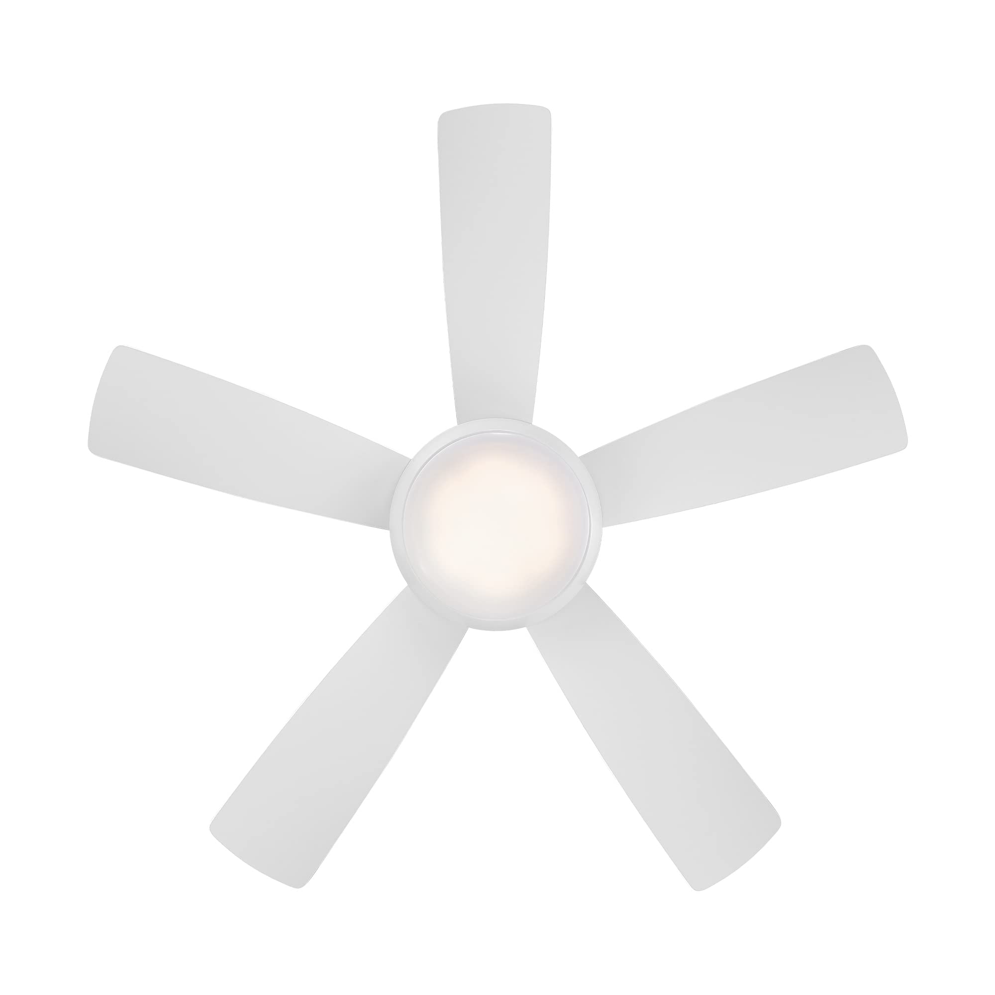 WAC Lighting F-034L-MW Odyssey 44" Hugger Ceiling Fan with LED Lights & Remote, Matte White