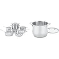 Cuisinart Contour Stainless 13-Piece Cookware Set with 12-Quart Stockpot Bundle