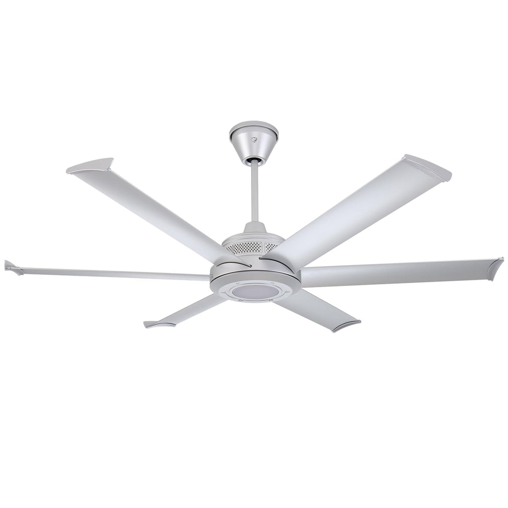 Big Ass Fans Mammoth 60" Outdoor Ceiling Fan with LED Light – Silver Finish – Smart Wi-Fi Ceiling Fan with Remote & Voice Control – Quiet, Wet Rated Patio Fan with Light – 3 Yr Warranty