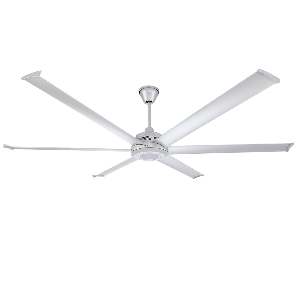 Big Ass Fans Mammoth 84" Outdoor Ceiling Fan w LED Light – Silver Finish – Smart Wi-Fi Fan w Remote & Voice Control – Wet Rated Quiet Patio Fan – 15,683 CFM – Modern Industrial Look – 3 Yr Warranty