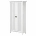 Bush Home Salinas Tall Storage Cabinet with Doors in Shiplap Gray and Pure White, Office Storage Unit, Organizer for Home or Workspace, Adjustable Shelving