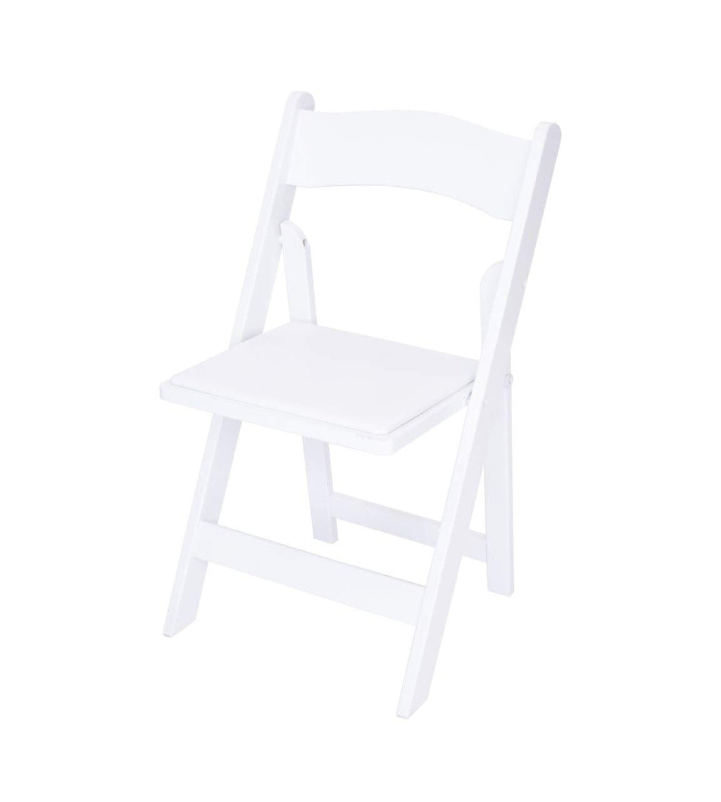 Aeiniwer Rhino Series Wood Folding Chair (4 Pack) - Garden & Indoor/Outdoor Use - Perfect for Events, Weddings and Party Rentals - Durable, Storable, and Lightweight (White)