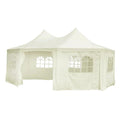 Octagonal Party Tent Cream, 19.7'x14.4'x11.5' Outdoor Gazebo Canopy with Steel Frame, Polyester Fabric for Patio Events Lawn Structures