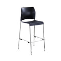 OEF Furnishings OEF8804B-11-04/4 Commercial-Grade Bar Height Stack Chair (Hard Plastic Seat and Back, Midnight Blue, Chrome Frame, 4-Pack)