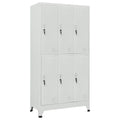 RMIHSJG Grey Steel Large Locker Cabinet with Six Lockable Compartments for Secure Storage in Office, School, or Gym - Durable Industrial Style Organizer