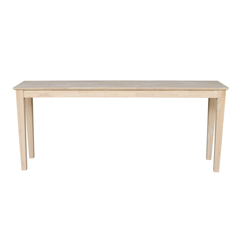 International Concepts Shaker Console Sofa Table, Entryway, 72-Inch Long, Solid Parawood, Unfinished