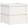 hliofuir 27 6 inch Solid Pine Wood White Square Raised Garden Planter Box Outdoor, 27 6 x 27 6 x 27 6 in Weather Resistant Large Elevated Plant Bed for Patio Terrace Balcony