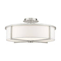 Livex Lighting 51075-91 Transitional Four Light Ceiling Mount from Wesley Collection in Pwt, Nckl, B/S, Slvr. Finish, Brushed Nickel