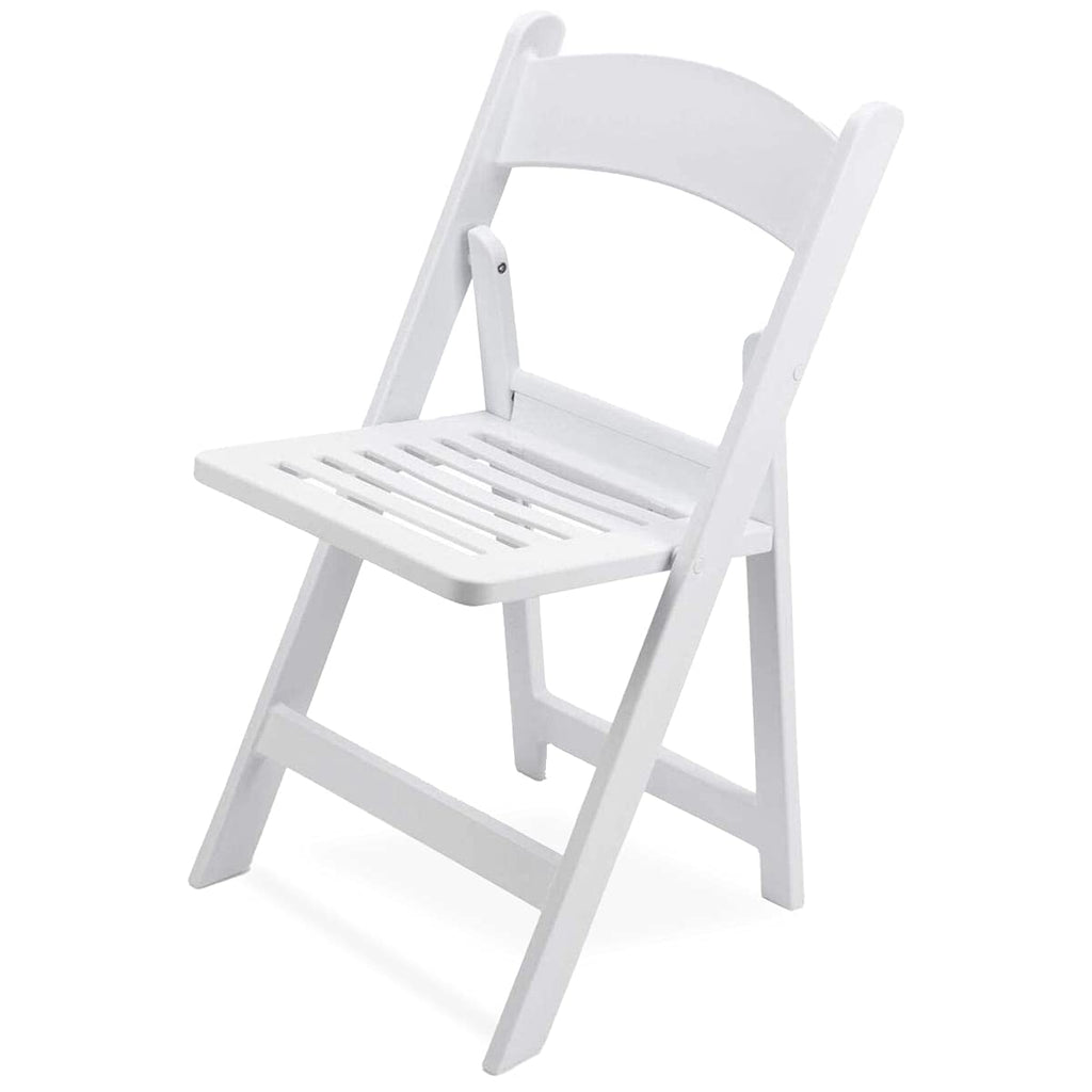 EventStable Titan PRO Resin Folding Chair - Indoor/Outdoor Lightweight Chair - Slatted Seat Folding Chair for Weddings Parties Events - 50 Pack
