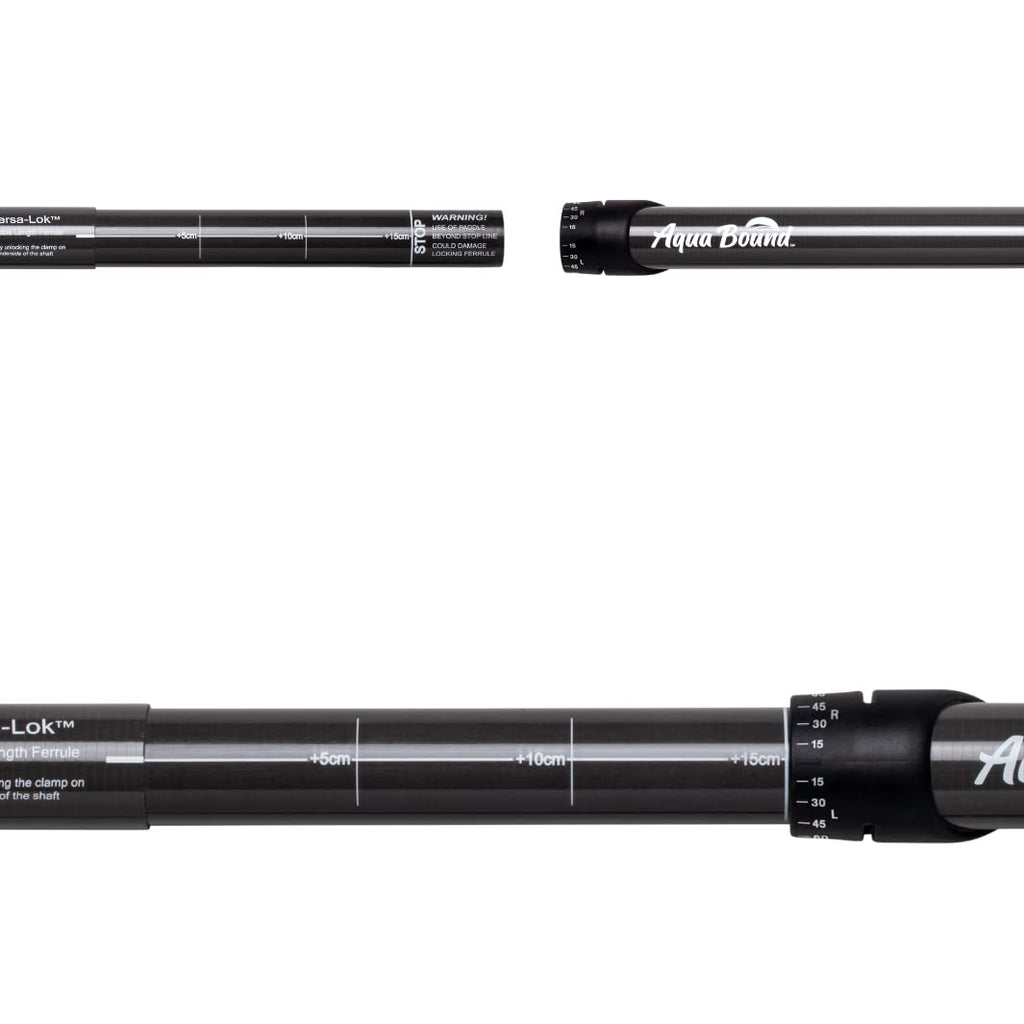 AQUA BOUND Sting Ray Carbon 2-Piece Versa Lok Kayak Paddle – Carbon Shaft, Reinforced Nylon Dihedral Blades, Adjustable Versa Lok Length and Feathering, Lightweight Touring Performance (230-245 cm)