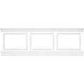 WPKUSQ101P032 94 1/2"L (Adjustable 32"H to 36"H) Ashford Square Panel Traditional Wainscot Paneling Kit