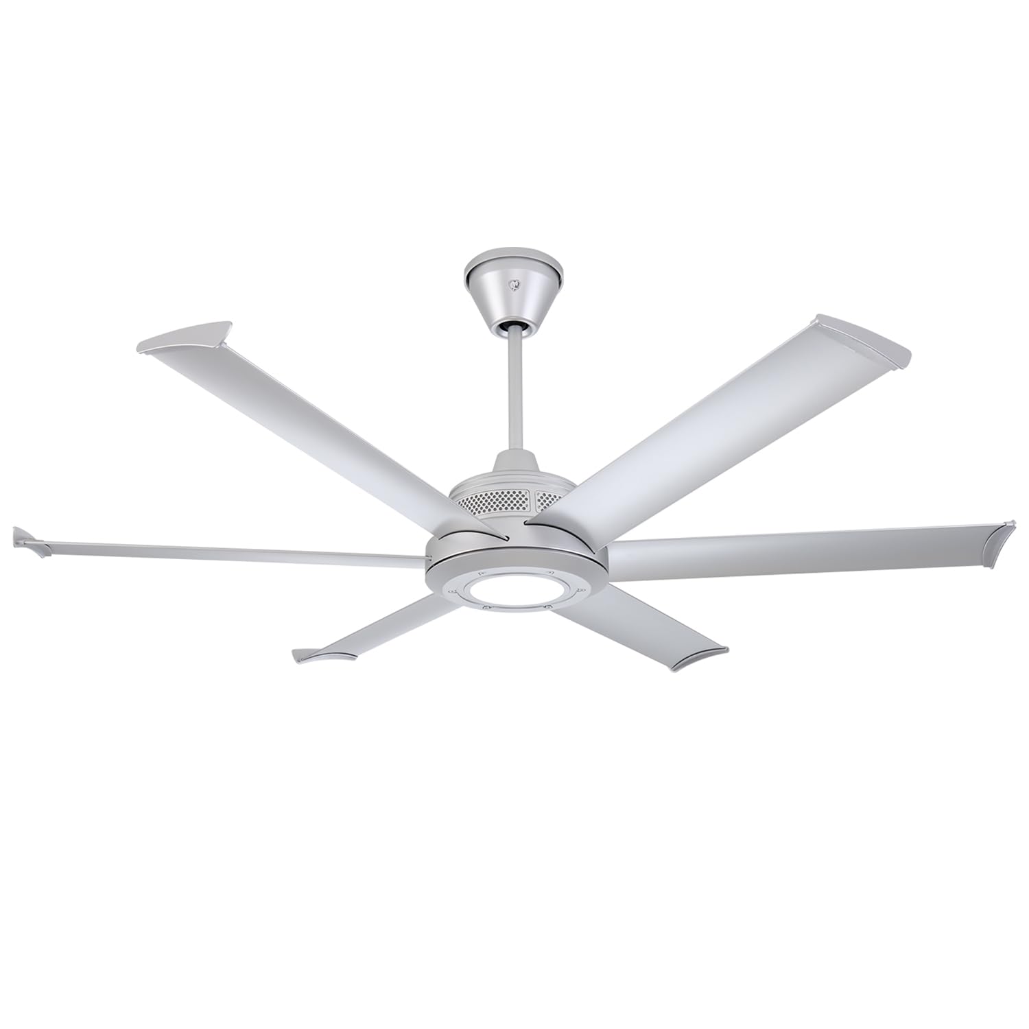 Big Ass Fans Mammoth 60" Outdoor Ceiling Fan with LED Light – Silver Finish – Smart Wi-Fi Ceiling Fan with Remote & Voice Control – Quiet, Wet Rated Patio Fan with Light – 3 Yr Warranty