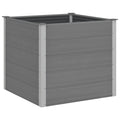 Tmriohed Grey WPC Garden Raised Bed 39.4 x 39.4 x 35.8 in Square Outdoor Planter Box, Wood-Plastic Composite & Aluminum Frame, Large Planter for Patio Balcony Deck Yard