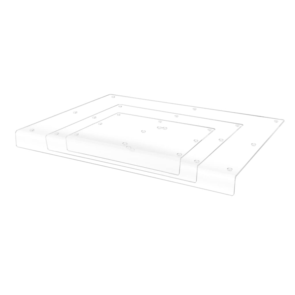 2 Pack Clear Acrylic Cutting Boards 3 Pieces 1" Lip and Rubber Anti Skid Bumpers Countertop Charcuterie Plate Restaurants Home or Commercial Kitchens Clear Durable Acrylic by Marketing Holders