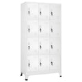 FWIKDUN Steel Cabinet Locker with 12 Spacious Compartments, Industrial Grey Rectangular Storage Unit for Office and Gym Organization