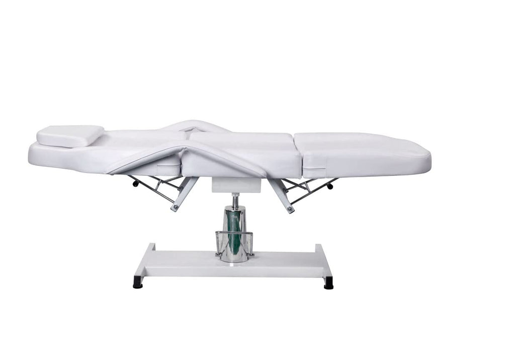 Funnylife White All Purpose Massage Beauty Bed Chair Massage Bed Tattoo Chair Hydraulic Pump 360 Degrees Swivel Facial Chair